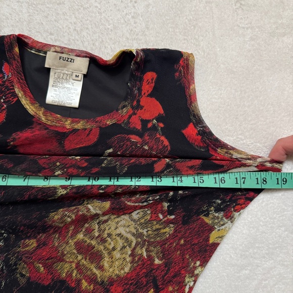 Fuzzi Jean Paul Gaultier sz M Tulle Mesh Maxi Dress Floral Italy Lined - Picture 8 of 9